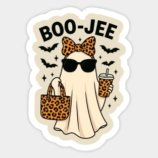 Boo Jee Ghost Shirt with Leopard Print Accessories Sticker